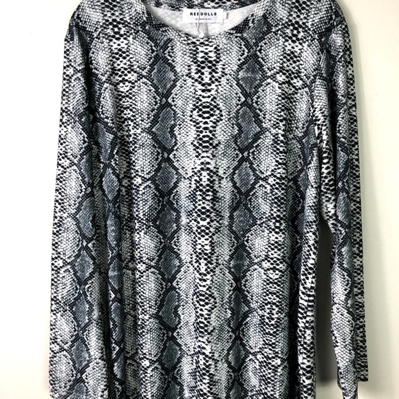 REBDOLLS Snake print, long sleeves Midi-dress - Picture 7 of 10